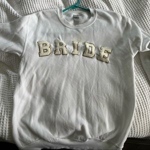 White BRIDE crew neck  pull over
